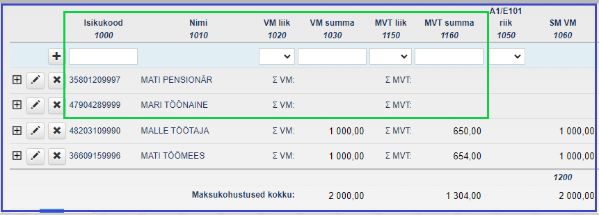 TÖR andmetega TSD eeltäitmine e-MTAs