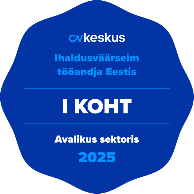 CV Keskuse digimärgis – Ihaldusväärseim tööandja Eestis 2025 (avalikus sektoris)
